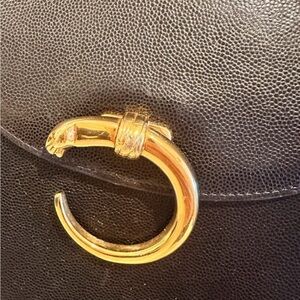 Cartier Panthere Black Shoulder Bag, Gold